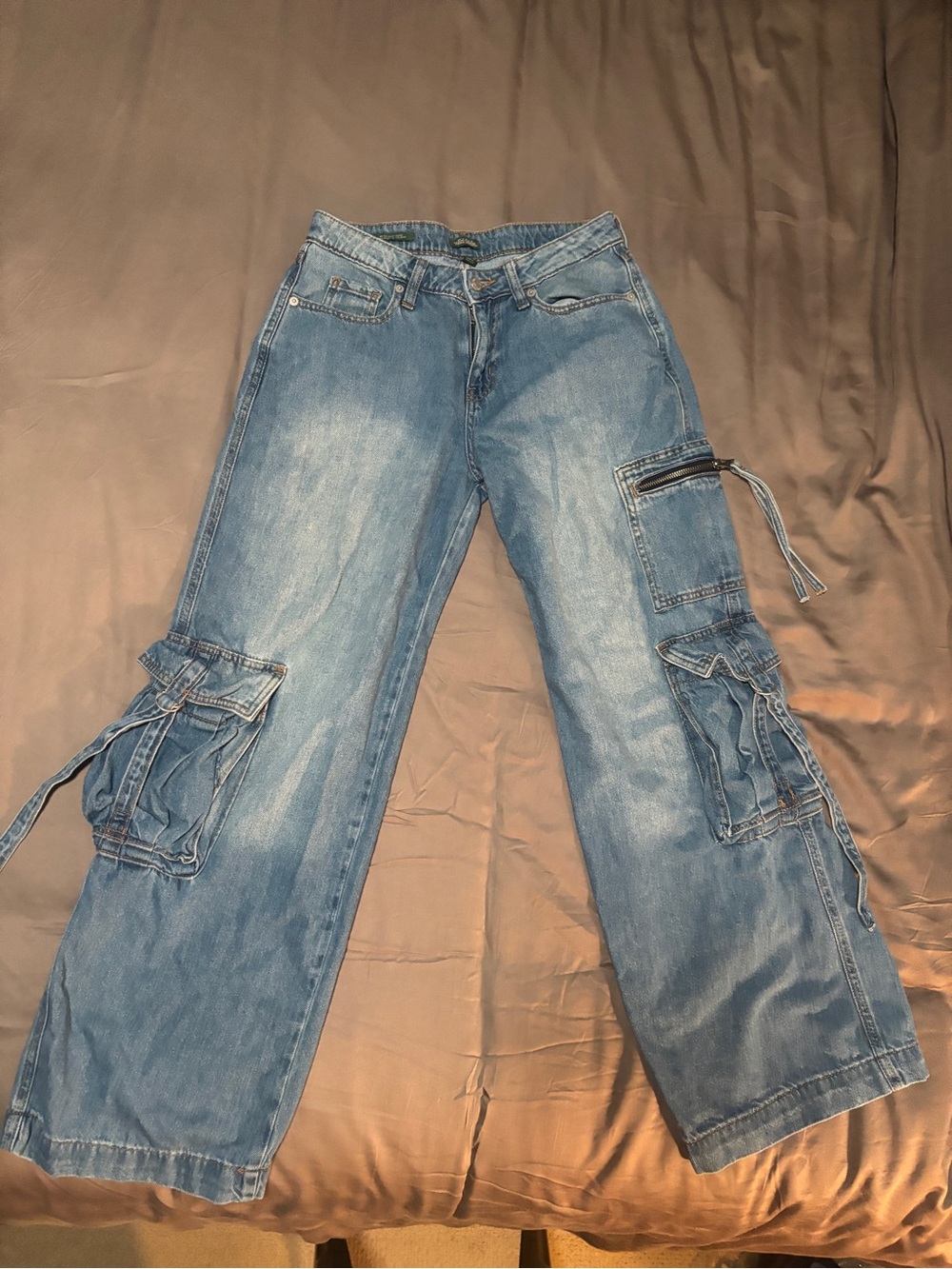 wild fable Light Blue Wide Leg Cargo Jeans